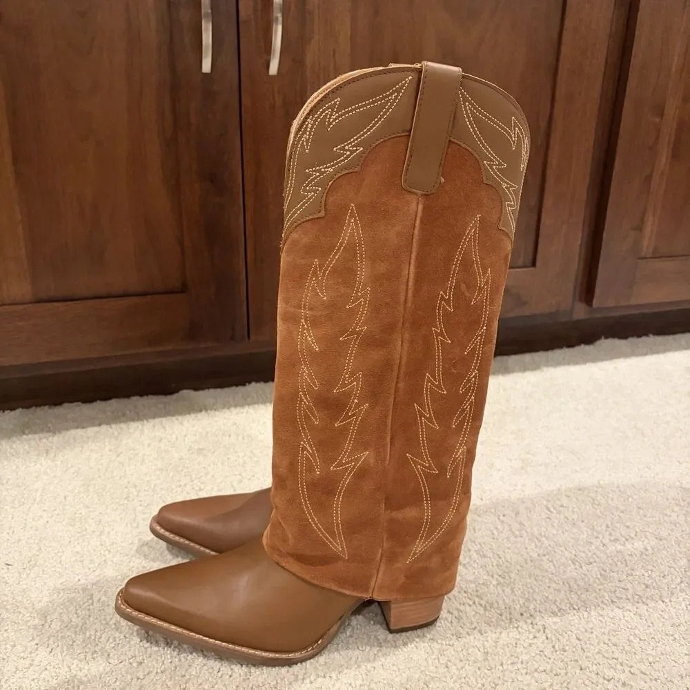 Try On/demo Dingo Women's Wild Fire Western Boots Brown Size 9 Dl2280 Cowboy